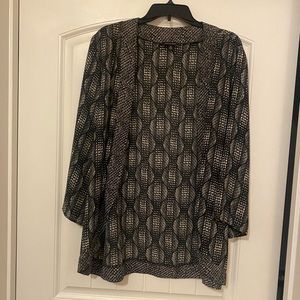 Notations Brand Size XL Black and Cream Sheer 3/4 length Sleeve Throw